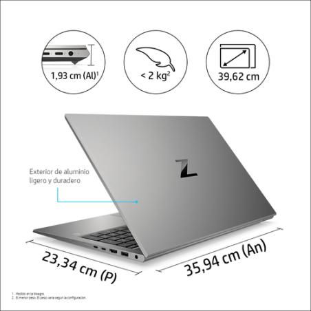HP ZBook Firefly 15.6 G8 Estación de trabajo móvil 39,6 cm (15.6") Full HD Intel® Core™ i5 16 GB DDR4-SDRAM 512 GB SSD Wi-Fi 6 (