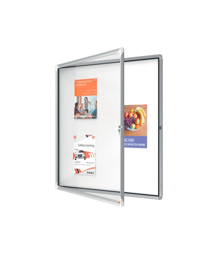 Vitrina de anuncios nobo premium plus magnética de exterior 12 x din a4 1000x972x45 mm - Imagen 5