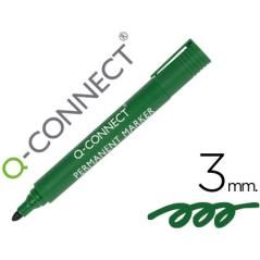 Rotulador q-connect marcador permanente verde punta redonda 3.0 mm pack 10 unidades - Imagen 1