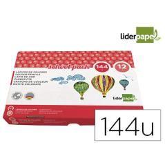 Lápices de colores liderpapel school pack de 144 unidades 12 colores x 12 unidades - Imagen 1