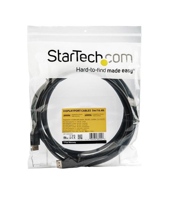 StarTech.com Cable de 5m DisplayPort 1.4 con Certificación VESA - 8K 60Hz HBR3 HDR - Cable DP Super UHD - Cable Delgado DP 1.4 U