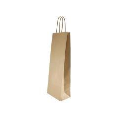 Bolsa kraft basika natural reciclado 90 gr asa retorcida tamaño \"l\" 320x140x400 mm pack 250 unidades - Imagen 3