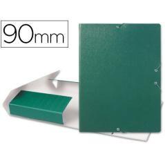 Carpeta proyectos liderpapel folio lomo 90mm cartón gofrado verde - Imagen 1