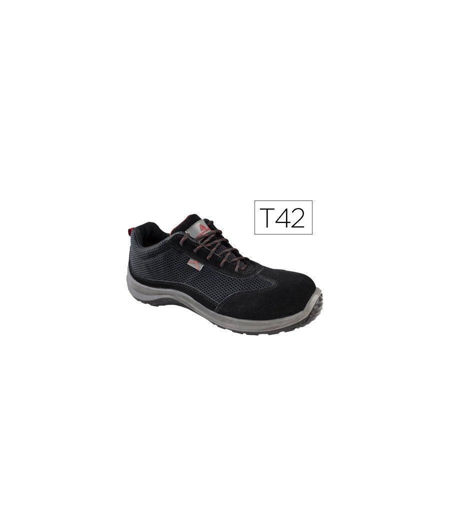 Zapatos de seguridad deltaplus asti piel de serraje afelpado suela de composite negro talla 42 - Imagen 1