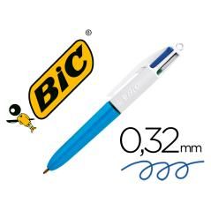 Bolígrafo bic cuatro colores mini punta media 1mm pack 12 unidades - Imagen 1