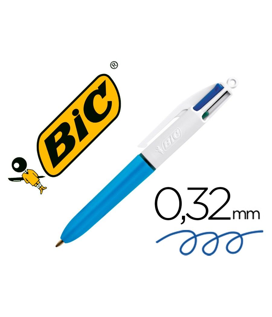 Bolígrafo bic cuatro colores mini punta media 1mm pack 12 unidades - Imagen 1