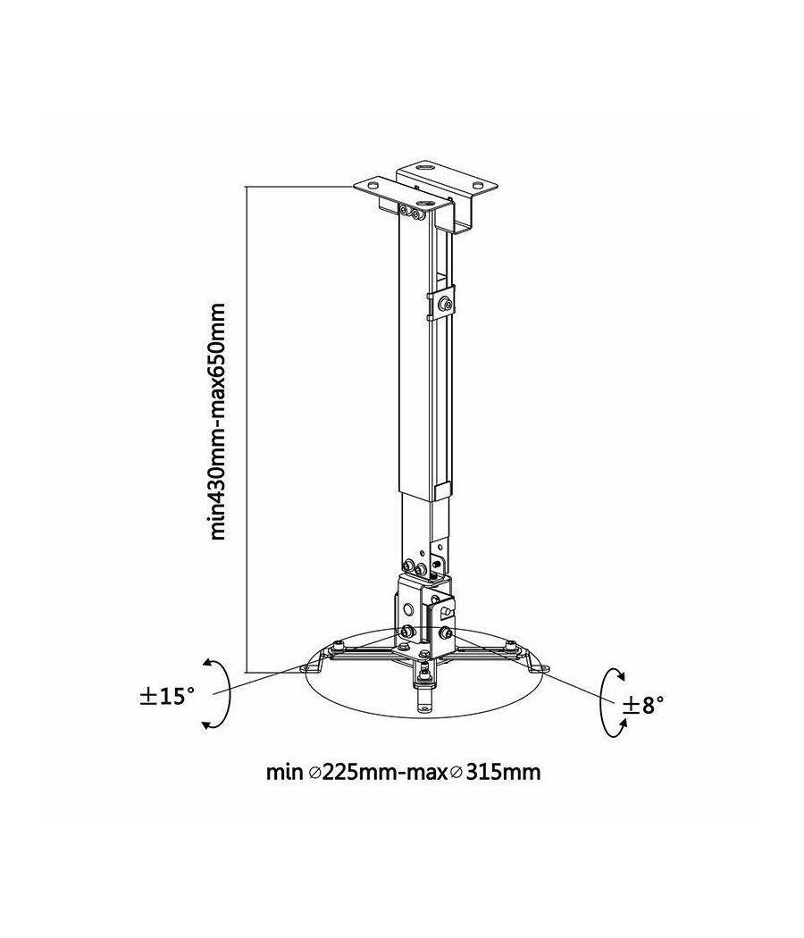 Soporte de techo/ pared para proyector aisens cwp01tse-047/ inclinable-extensible/ hasta 20kg - Imagen 5
