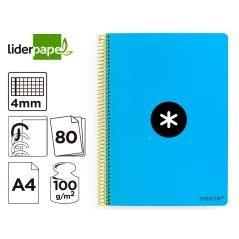 Cuaderno espiral liderpapel a4 antartik tapa dura 80h 100gr cuadro 4mm con margen color azul pack 3 unidades - Imagen 8