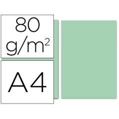 Papel color liderpapel a4 80g/m2 verde paquete de 100 - Imagen 1