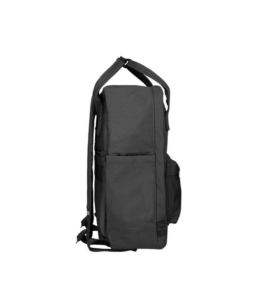 Cartera antartik mochila 2 asas y bolsillos exteriores negro 300x115x390 mm - Imagen 3