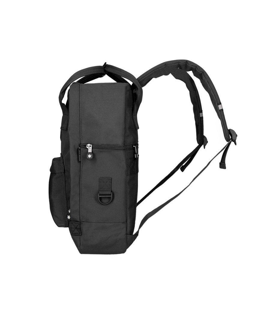 Cartera antartik mochila 2 asas y bolsillos exteriores negro 300x115x390 mm - Imagen 8