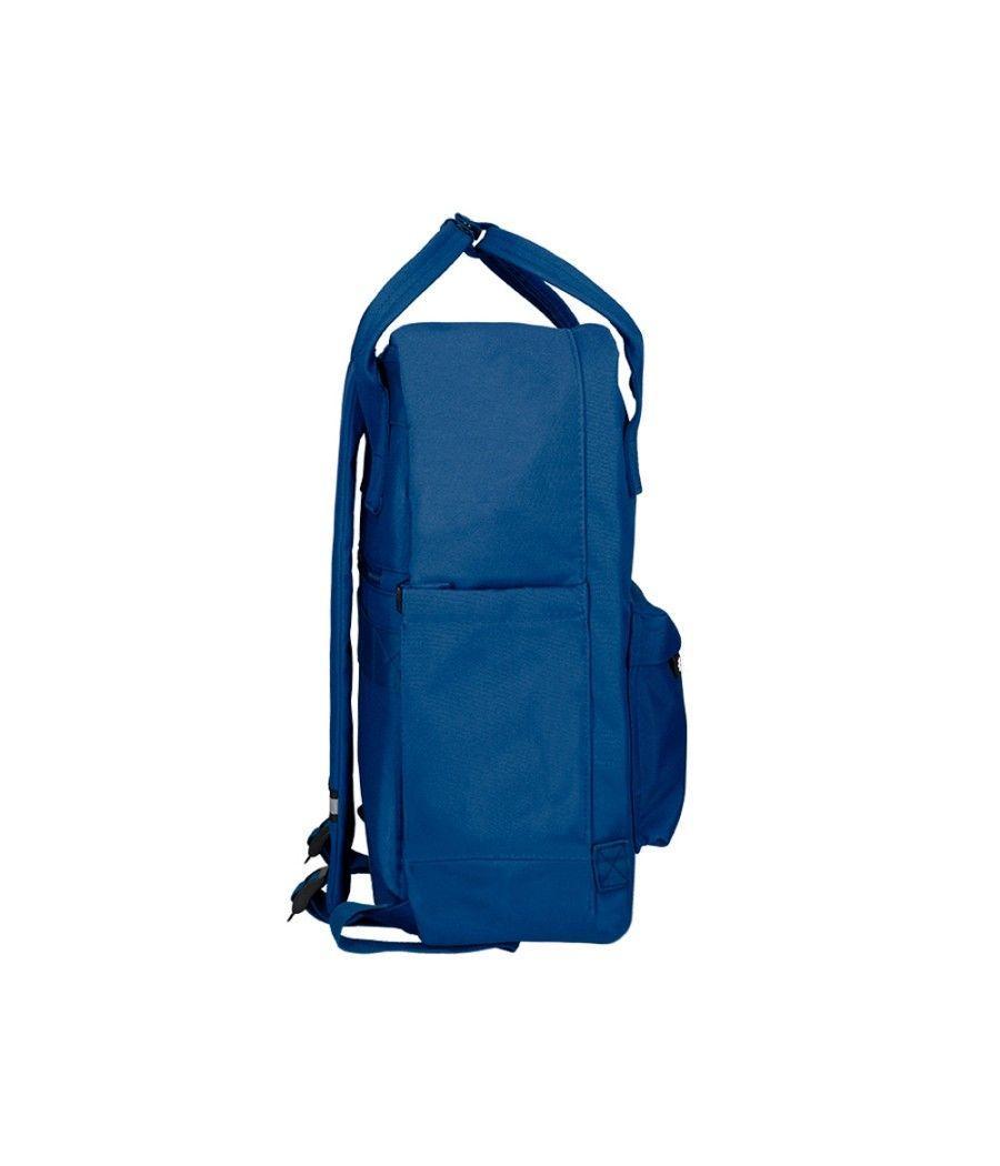 Cartera antartik mochila 2 asas y bolsillos exteriores azul 300x115x390 mm - Imagen 3