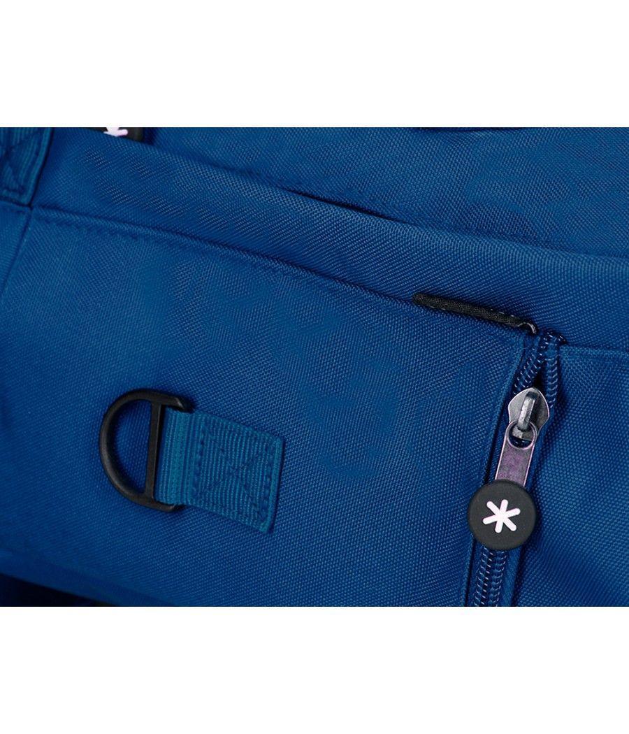 Cartera antartik mochila 2 asas y bolsillos exteriores azul 300x115x390 mm - Imagen 9