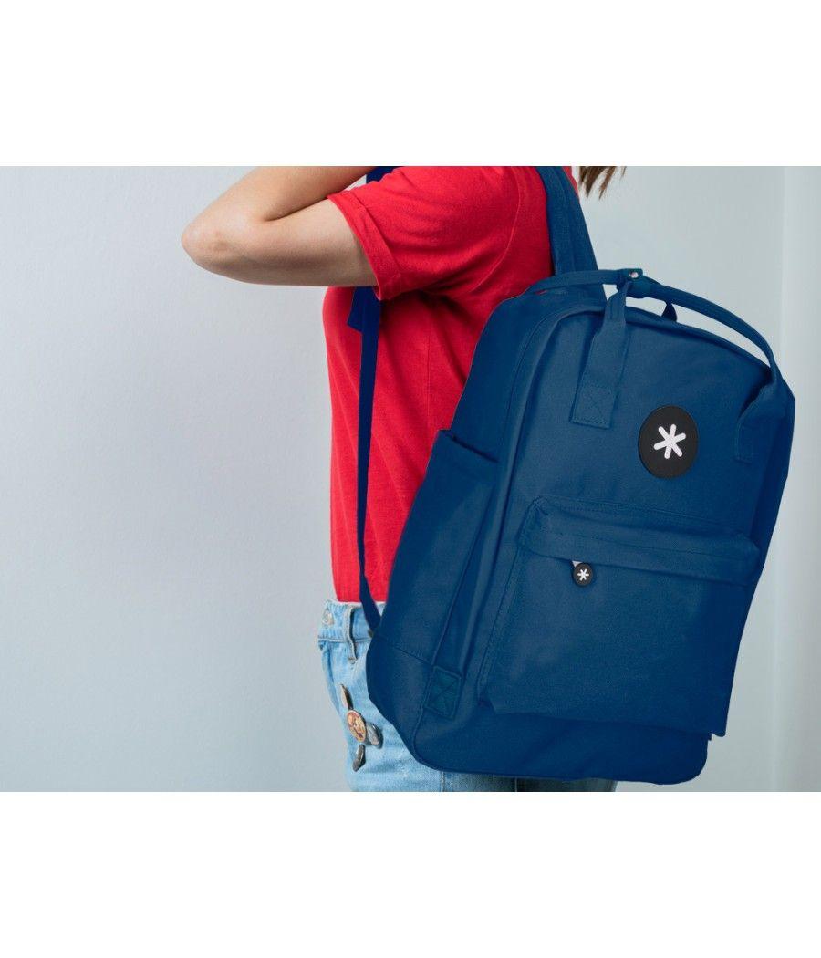 Cartera antartik mochila 2 asas y bolsillos exteriores azul 300x115x390 mm - Imagen 15