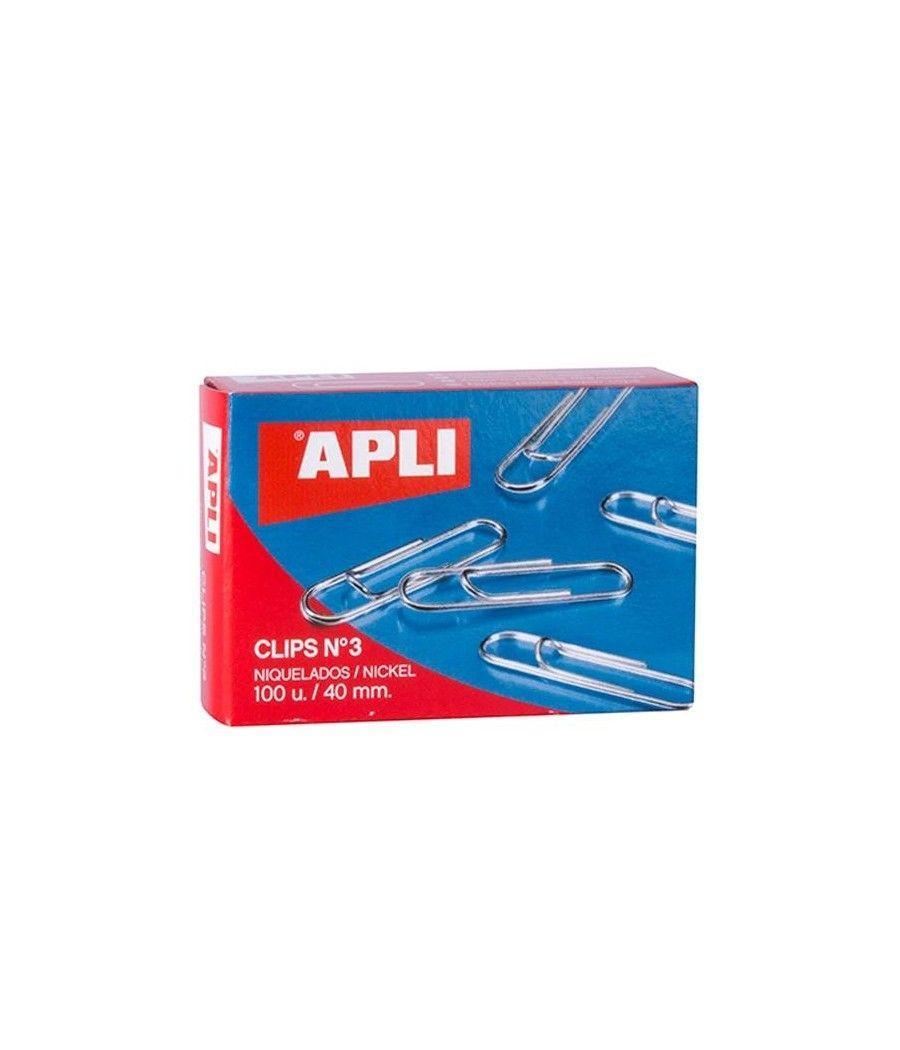 APLI CLIPS NIQUELADOS Nº 3 - 40MM CAJA DE 100 -10 CAJAS- - Imagen 1