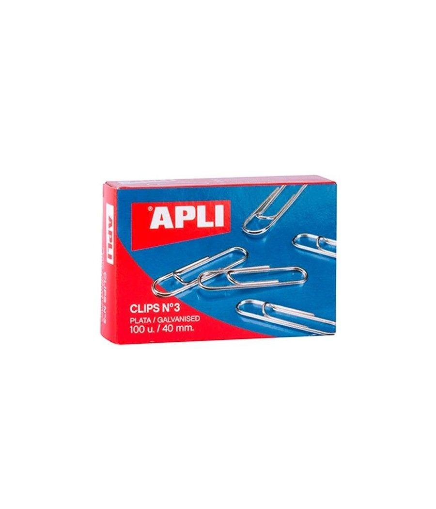 APLI CLIPS PLATEADOS Nº 3 - 40MM CAJA DE 100 -10 CAJAS- - Imagen 1