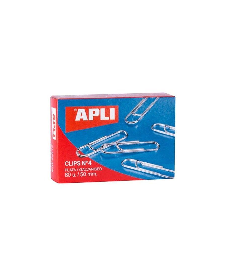 APLI CLIPS PLATEADOS Nº 4 - 50MM CAJA DE 80 -10 CAJAS- - Imagen 1