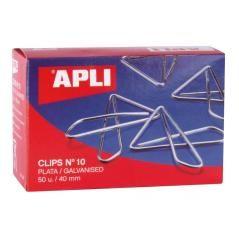 APLI CLIPS MARIPOSA PLATEADOS Nº 10 - 40MM CAJA DE 50 - Imagen 1