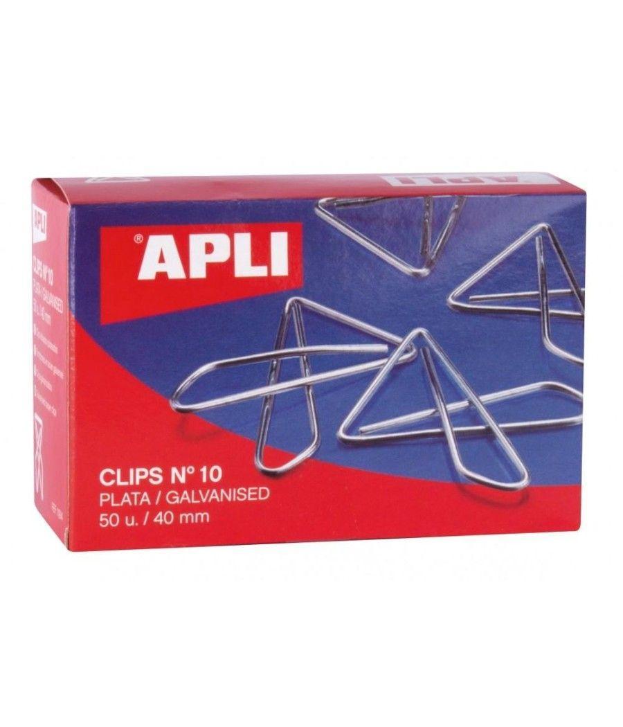 APLI CLIPS MARIPOSA PLATEADOS Nº 10 - 40MM CAJA DE 50 - Imagen 1