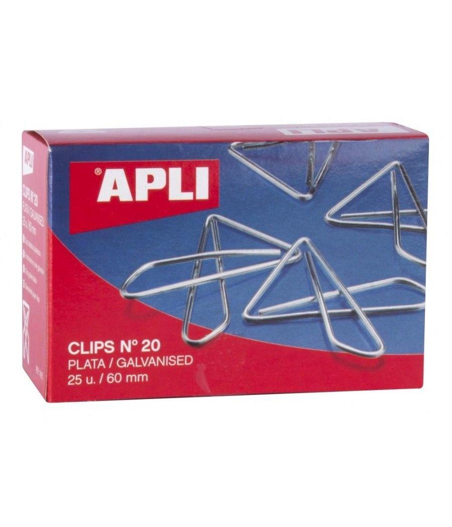 APLI CLIPS MARIPOSA PLATEADOS Nº 20 - 60MM CAJA DE 25 - Imagen 1