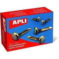 Apli encuadernadores metálicos sin arandela dorados 17mm - 100ud-