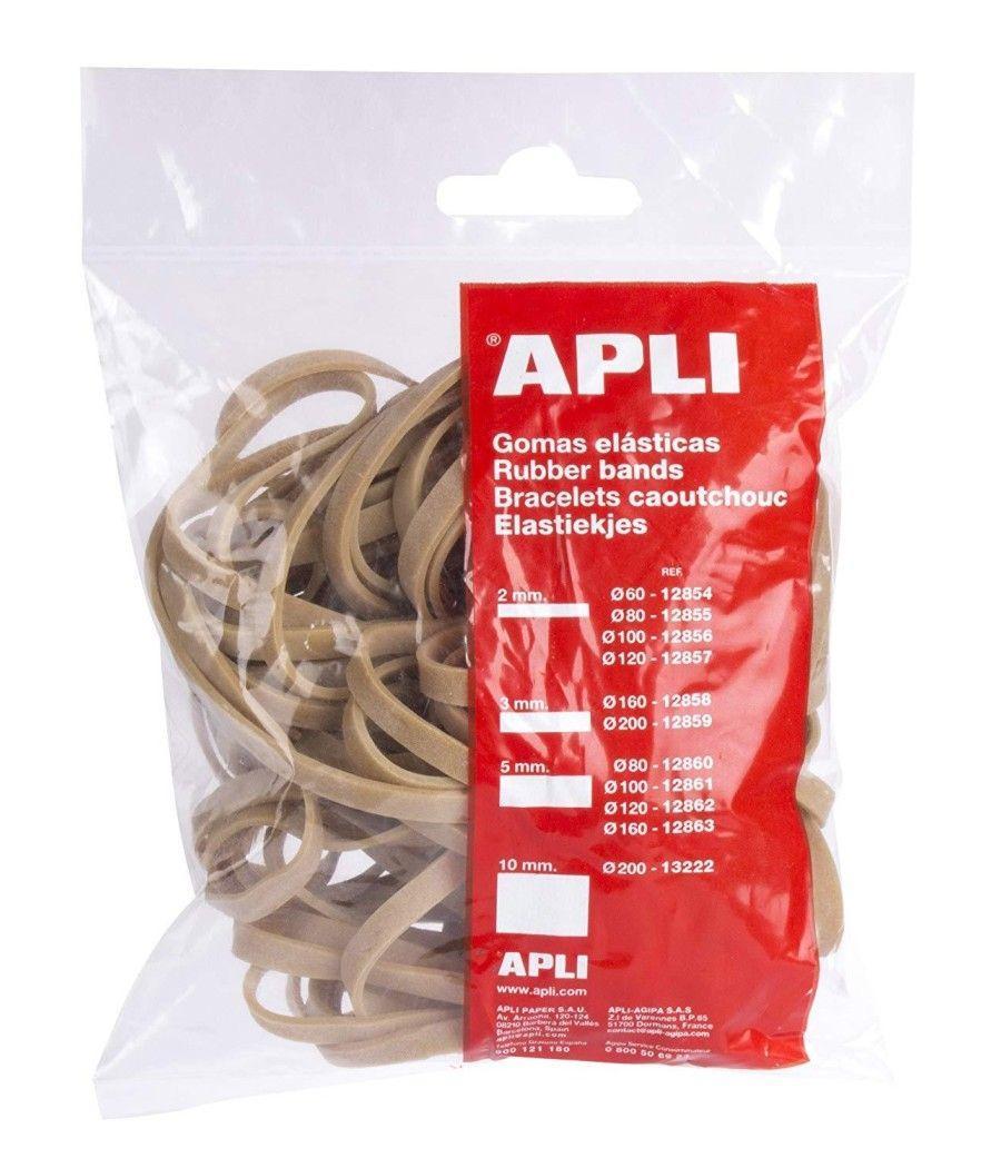 APLI GOMA ELÁSTICA MARRÓN CAUCHO 120X2MM 100 GR. - Imagen 1
