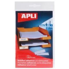 APLI BOLSILLOS ADHESIVOS PORTAETIQUETAS 25X75 MM TRANSPARENTE 1 BOLSA CON 12U - Imagen 1
