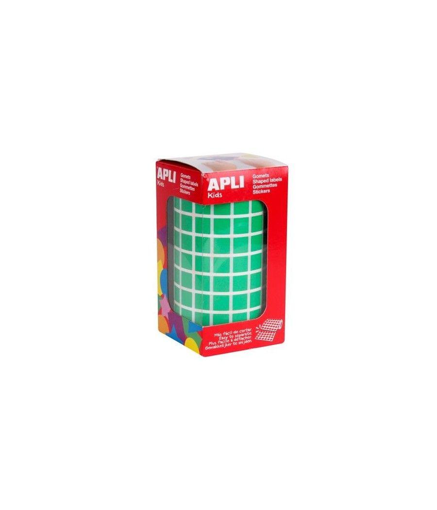 APLI GOMETS CUADRADOS 10MM ROLLO VERDE -ROLLO 6372 UNIDADES- - Imagen 1