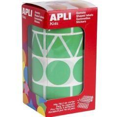 Apli gomets figuras surtidas rollo verde xl