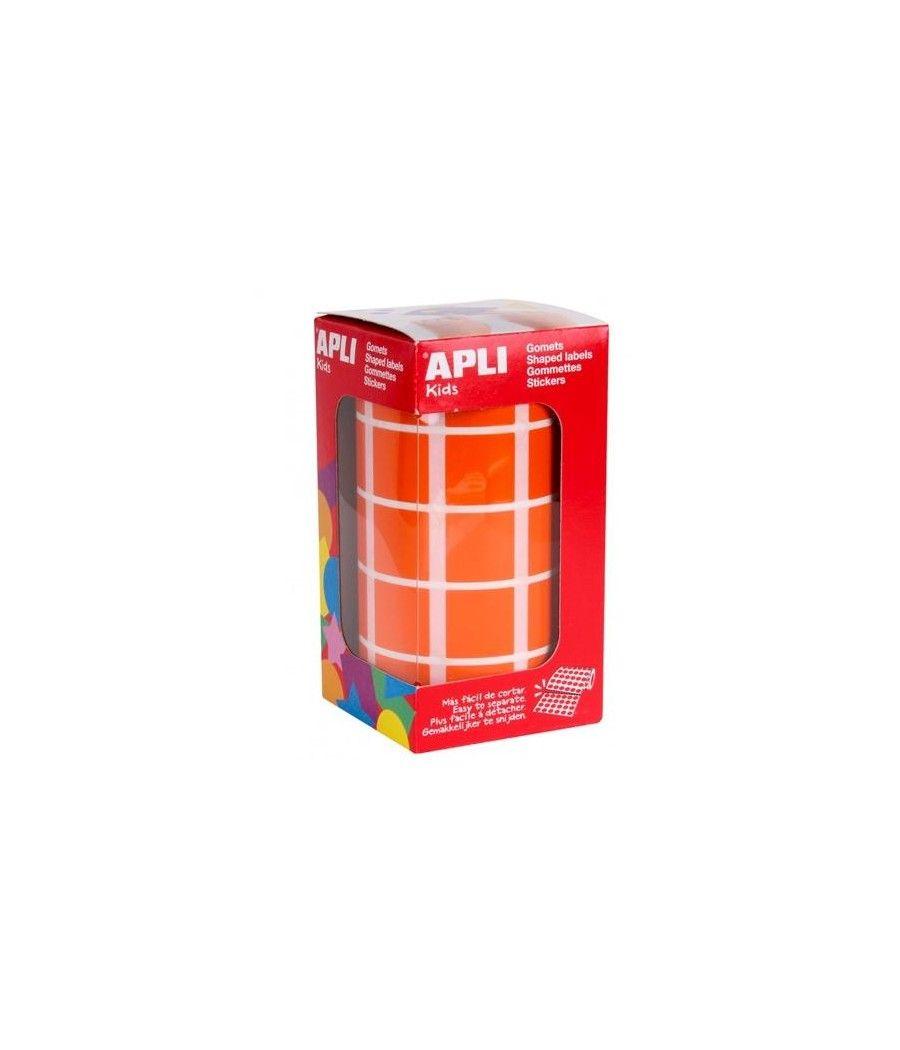 APLI GOMETS CUADRADOS 20MM ROLLO NARANJA -ROLLO 2832 UNIDADES- - Imagen 1