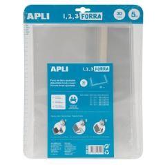 APLI FORRO DE LIBROS CON SOLAPA AJUSTABLE PP 300MM -BLISTER 5U- - Imagen 1