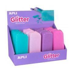 Apli estuche portatodo de silicona soft glitter colores surtidos -expositor 12u-