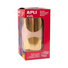 Apli gomets redondos 45mm rollo dorado