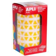 Apli gomets triangulares 10,5mm rollo amarillo -rollo 6136 unidades-