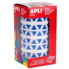 Apli gomets triangulares 10,5mm rollo azul -rollo 6136 unidades-
