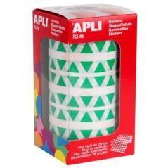 Apli gomets triangulares 10,5mm rollo verde -rollo 6136 unidades-