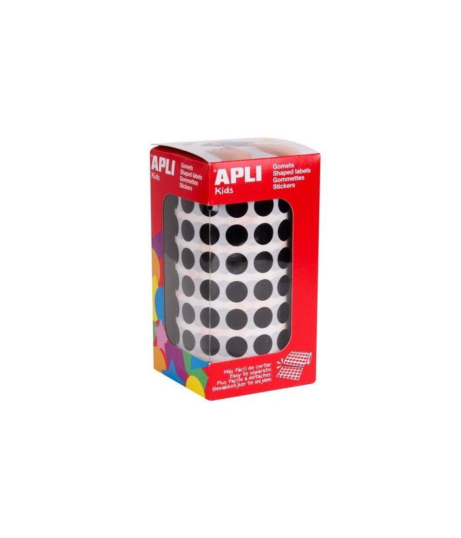 APLI GOMETS REDONDOS Ø10,5MM ADHESIVO PERMANENTE NEGRO -ROLLO 5192U- - Imagen 1