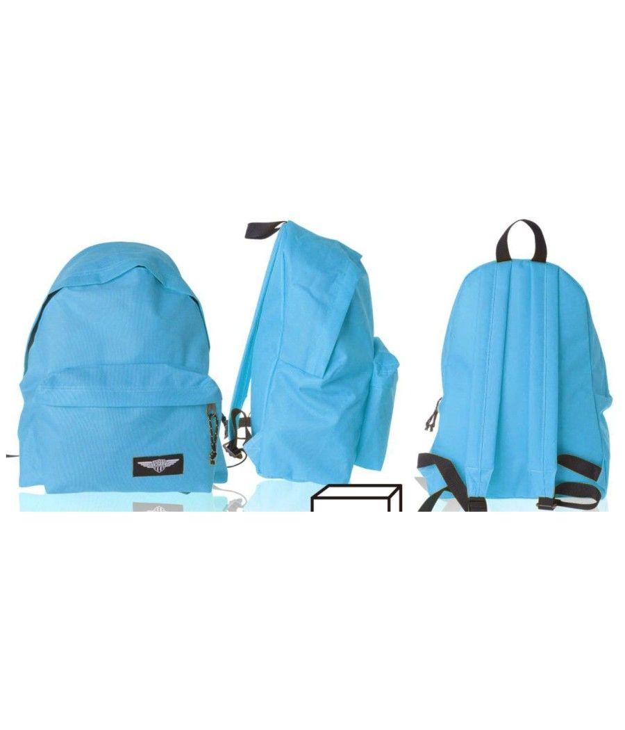 MP MOCHILA ECO GRANDE CREMALLERA AZUL FLUORESCENTE - Imagen 1