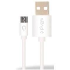 PLUGYU CABLE-ANDROID MICRO USB-1.5A, ANDROID 1M CARGA RÁPIDA BLANCO - Imagen 1