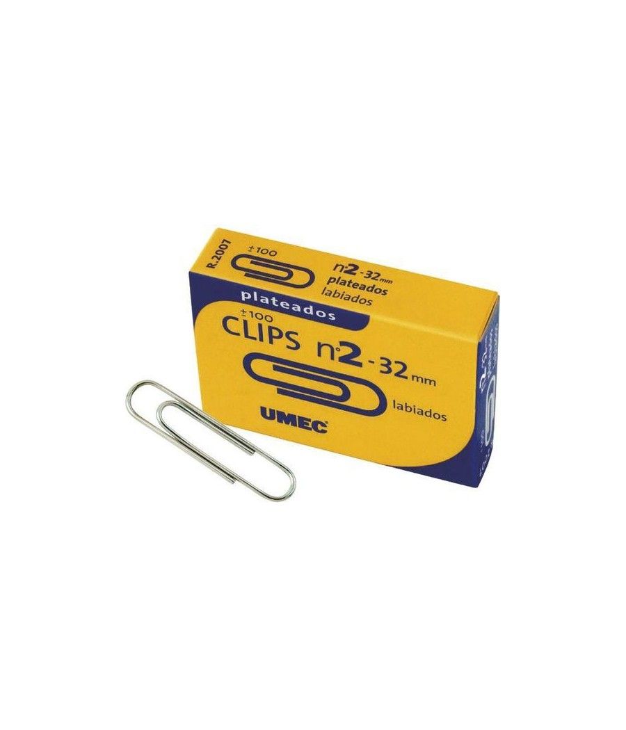 Umec clips plateados nº 2 - 32mm caja de 100 -10 cajas-