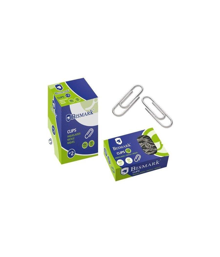 Bismark clips niquelados nº2 32mm -caja de 100u- - Imagen 1