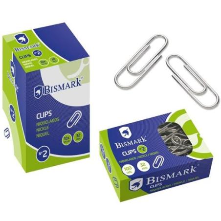 Bismark clips niquelados nº2 32mm -caja de 100u- - Imagen 1