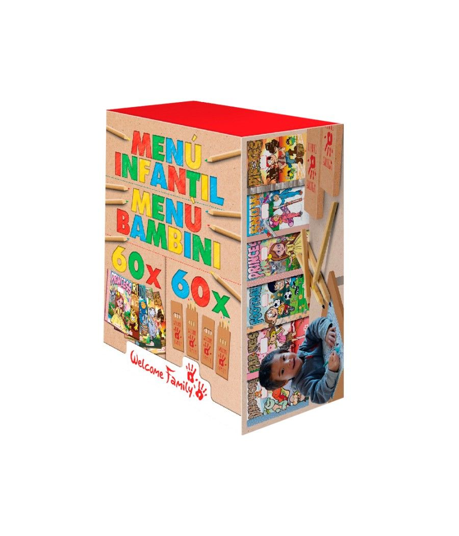 Kit para colorear welcome family con 60 cuadernos para colorear y 60 cajas de 4 lápices de colores surtidos - Imagen 2