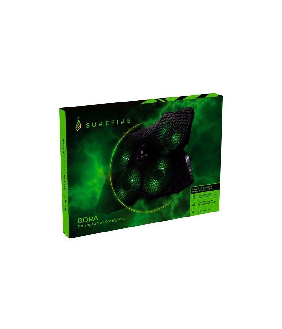 Verbatim soporte para portatil surefire bora gaming laptop cooling pad green - Imagen 1