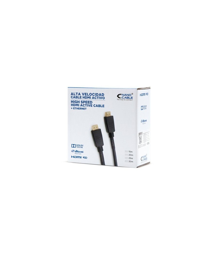 Nanocable CABLE HDMI V1.4 (ALTA VELOCIDAD / HEC) CON REPETIDOR, A/M-A/M, 20 M - Imagen 4