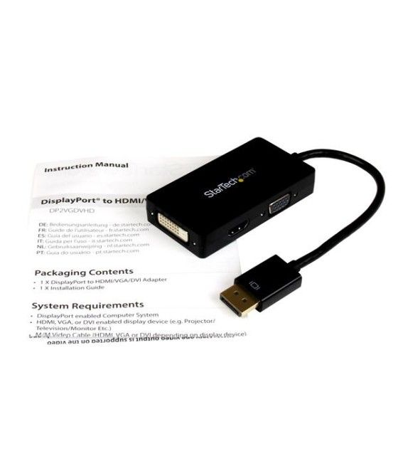 StarTech.com Adaptador Conversor DisplayPort a VGA DVI o HDMI - Convertidor A/V 3 en 1 para viajes - Imagen 5