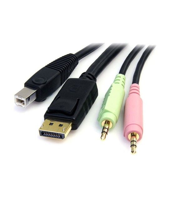 StarTech.com Cable Conmutador KVM USB DisplayPort 4 en 1 c/ Audio y Micrófono - 6 pies - Imagen 4