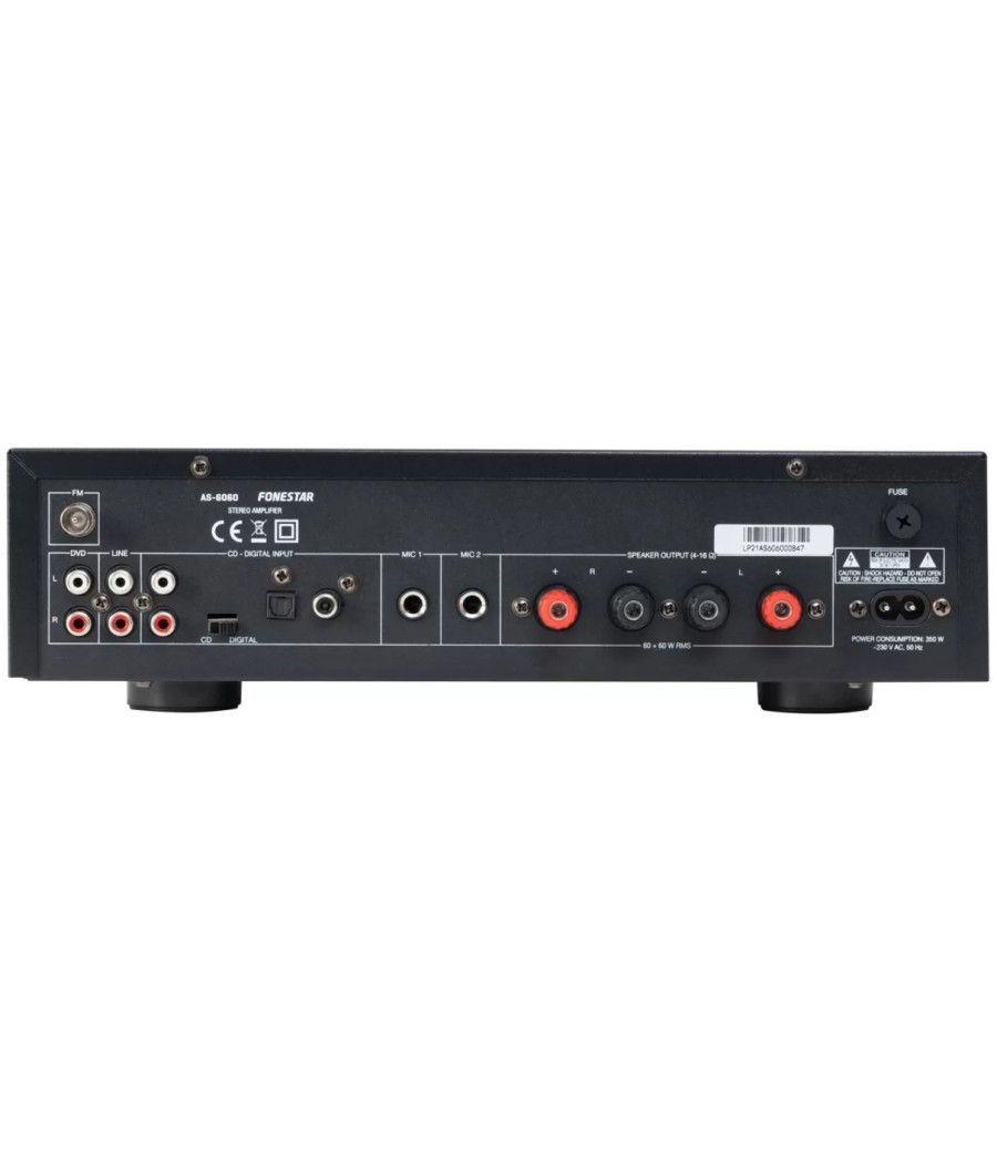 Amplificador estereo hifi fonestar as - 6060 - bluetooth - radio fm - 60+60 w rms - usb - mp3 - Imagen 3