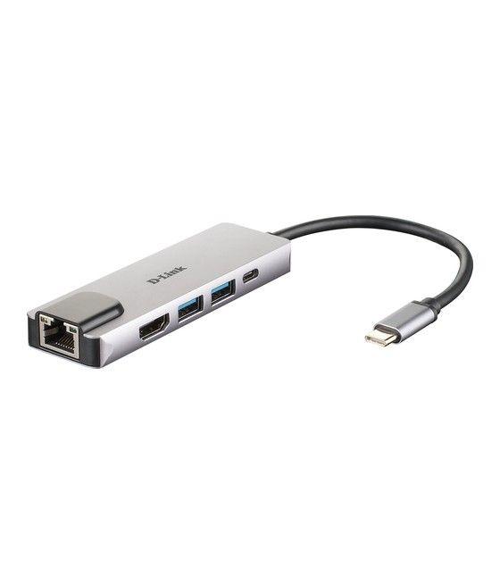 D-Link DUB-M520 base para portátil y replicador de puertos Alámbrico Thunderbolt 3 Aluminio, Negro - Imagen 1