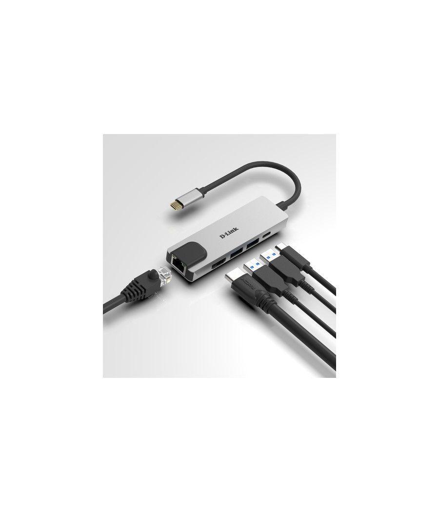 D-Link DUB-M520 base para portátil y replicador de puertos Alámbrico Thunderbolt 3 Aluminio, Negro - Imagen 3